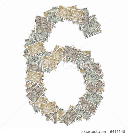 與10,000日元票據和100美元票據的數字 6413548