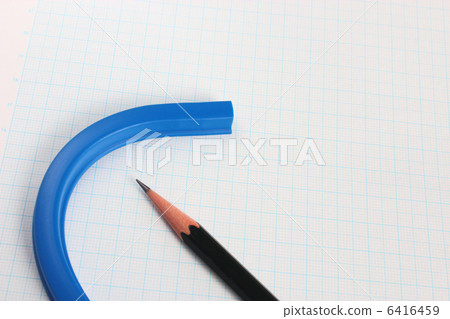 Pencil and universal curve ruler and grid paper 6416459