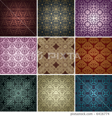 set of 9 seamless patterns. 6416774