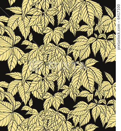 Seamless pattern with yellow leafs 6417100