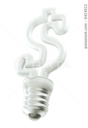 Dollar ccurrency symbol light bulb isolated on white Dollar ccurrency symbol light bulb isolated on white 6424012