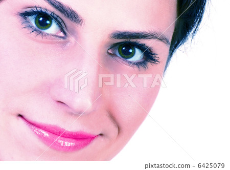 cropped image of a smiling woman cropped image of a smiling woman 6425079
