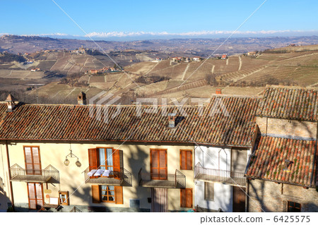 Houses over the hills. Piedmont, Northern Italy. Houses over the hills. Piedmont, Northern Italy. 6425575