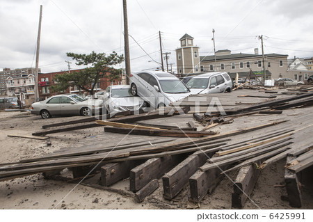 One of New York borough area after Hurricane Sandy 6425991