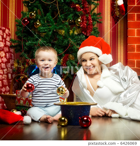 Mother and Baby Near Christmas Three 6426069
