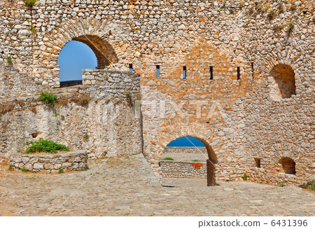 Walls of Palamidi fortress, Nafplio, Greece 6431396