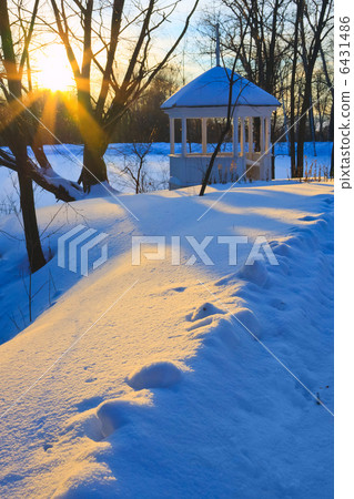 Sunset in winter park Sunset in winter park 6431486