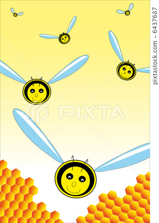 Wasp and honeycomb Wasp and honeycomb 6437687