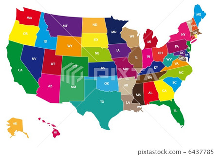 Color map of USA Color map of USA 6437785