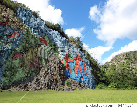 A mural painting of Place Tria of the World Heritage "Vinales Valley" (Cuba) A mural painting of Place Tria of the World Heritage "Vinales Valley" (Cuba) 6444134