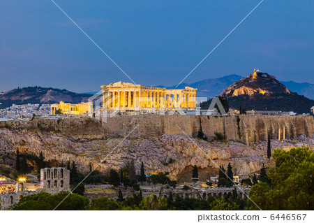 View on Acropolis at night 6446567
