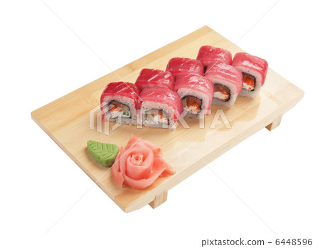 Traditional Asian food sushi isolated 6448596