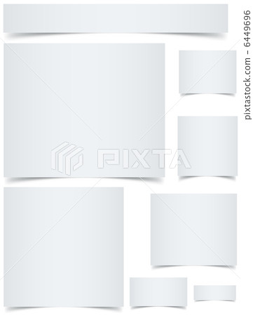 Standard sized blank web banners with curled edges effect 6449696