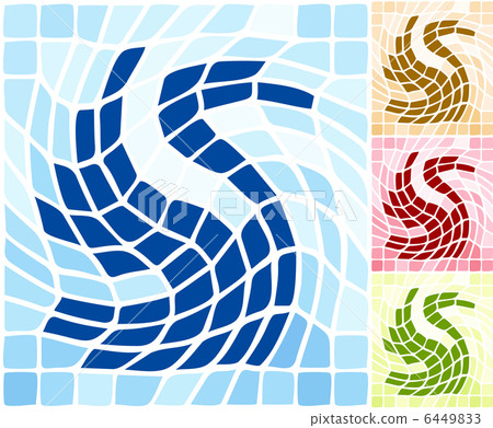 Abstract artistic tile stylized swan shape background. 6449833