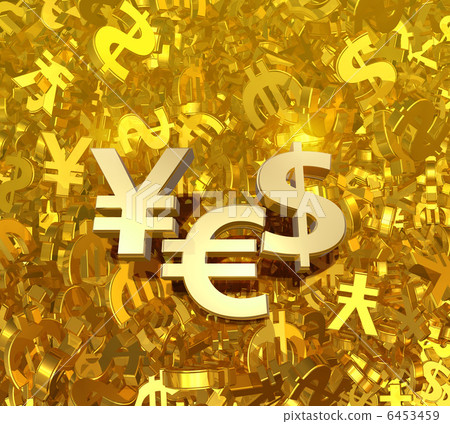 Golden yen, dollar, euro in the global financial market 6453459