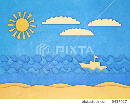 applique of boat and sea 6457027