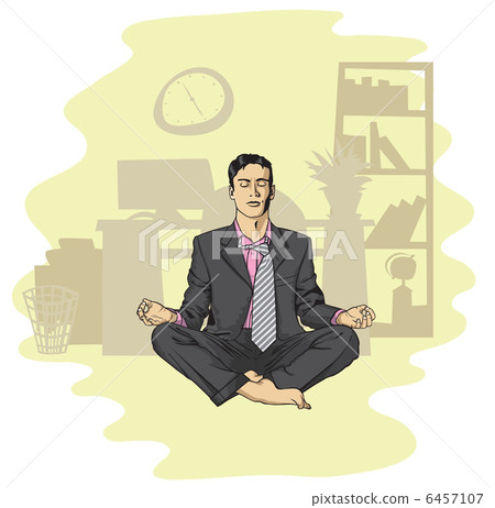 businessman in lotus pose meditating businessman in lotus pose meditating 6457107
