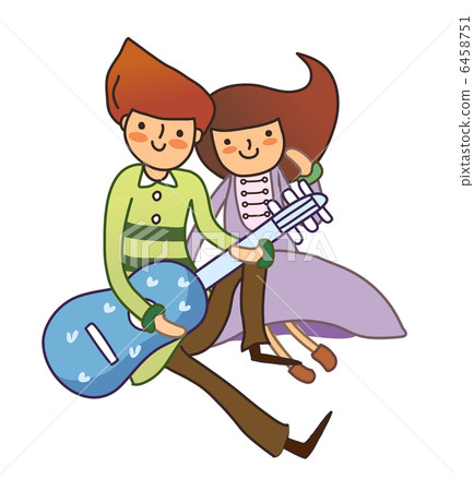 Boy and Girl plying guitar 6458751