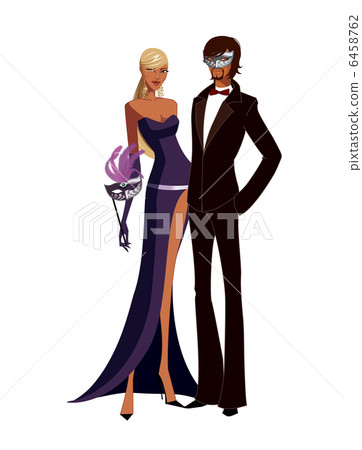 couple wearing masquerade mask 6458762