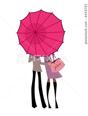 Couple standing under one umbrella 6458785