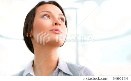 Closeup portrait of cute young business woman smiling Closeup portrait of cute young business woman smiling 6460134