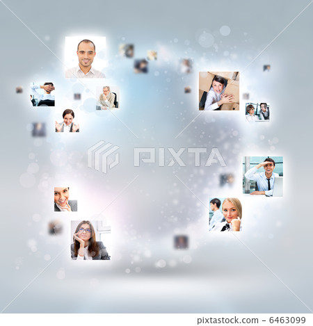 Collection of different people portraits in one community 6463099
