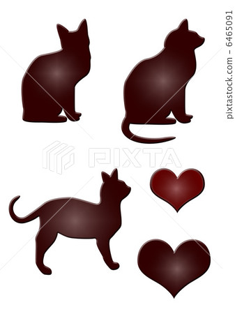 Cat board with chocolate heart Cat board with chocolate heart 6465091