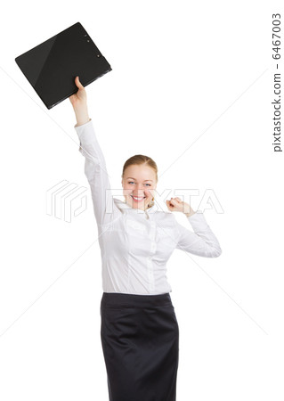Smiling girl in Santa hat 6467003