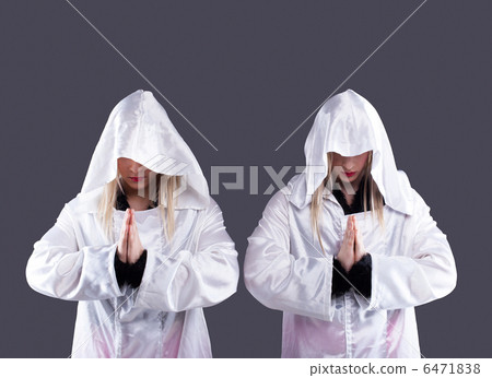 Two transvestites in white cloaks 6471838