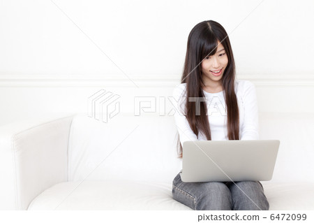 Woman using a laptop Woman using a laptop 6472099