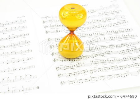 Music score and hourglass Music score and hourglass 6474690