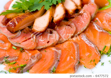 smoked salmon, macro 6477572