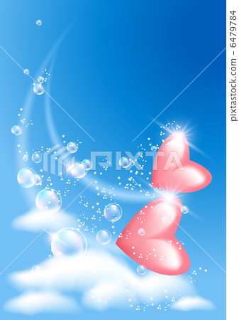 Hearts with bubbles in the sky 6479784