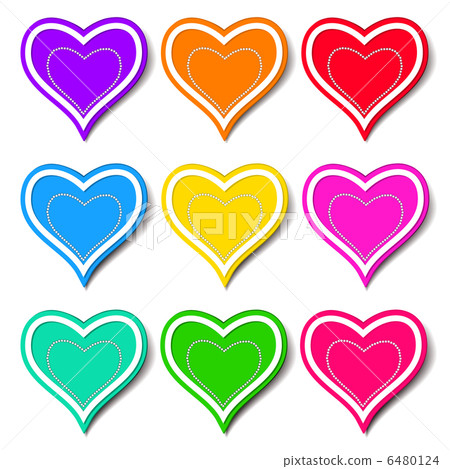 Set of colored hearts - Stock Illustration [6480124] - PIXTA