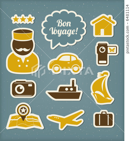 Travel and vacation icons set 6481114