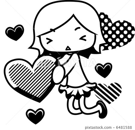 與女孩的巧克力單色 6481588