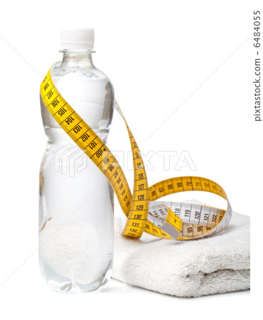 Bottle of water,towel and tape measure Bottle of water,towel and tape measure 6484055