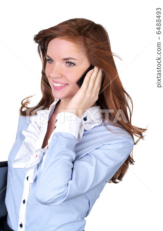 Cute business woman talking phone Cute business woman talking phone 6488493