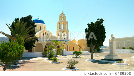 Greek church in the Santorini island Greek church in the Santorini island 6489308