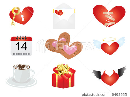 Vector illustration of red heart symbols - Stock Illustration [6493635 ...