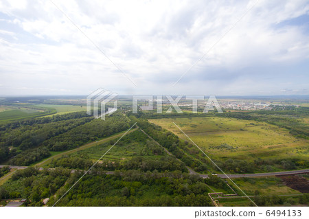 River Tisza in Rural Hungary aerial view River Tisza in Rural Hungary aerial view 6494133