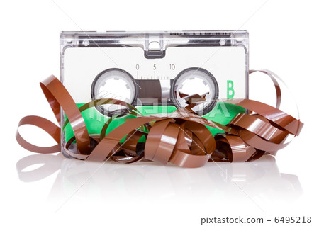 Audio cassette with pulled out tape 6495218