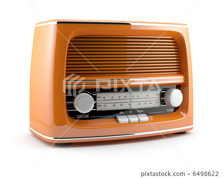 Orange retro radio 6498622