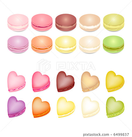 多彩的蛋白杏仁餅乾白色背景 6499837