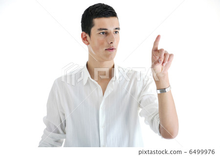 businessman touching futuristic screen businessman touching futuristic screen 6499976