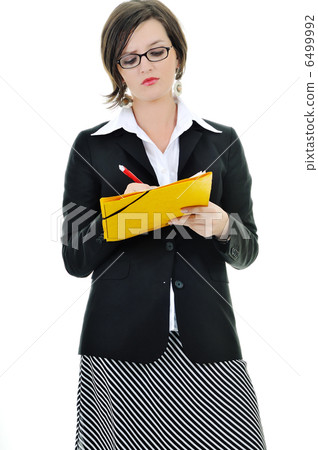 business woman hold papers and folder business woman hold papers and folder 6499992
