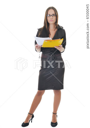 business woman hold papers and folder 6500045