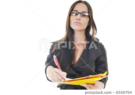 business woman hold papers and folder business woman hold papers and folder 6500704