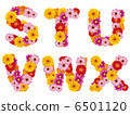 Flower capitals, alphabet, flowers, English, 6501120