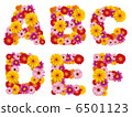 Flower capitals, alphabet, flowers, English, 6501123